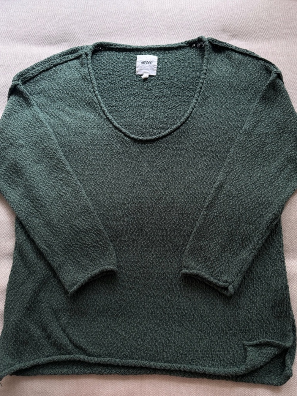 Aerie Forest Green Boucle Sweater